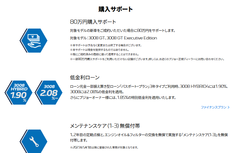 3008.5008特別サポートのお知らせ！